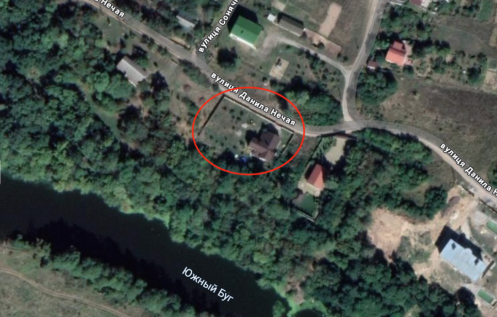 Скріншот мапи, на якій видно, що земельна ділянка, яку купив голова Вінницької ОВА Сергій Борзов за 100 тисяч грн, знаходиться в мальовничому місці у лісі біля річки Голова Вінницької ОВА Сергій Борзов занизив ціну земельної ділянки в мальовничому місці під Вінницею майже в три рази