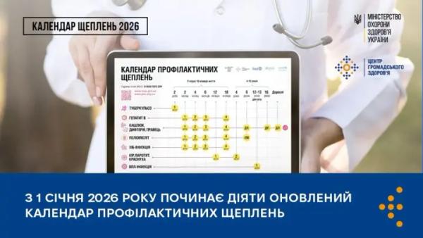 В Україні набрав чинності оновлений Календар профілактичних щеплень