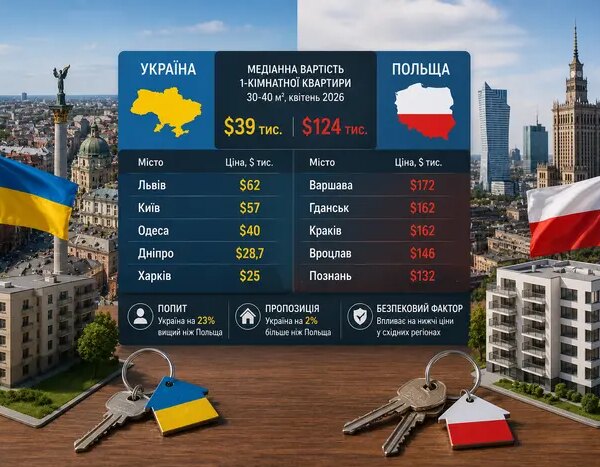 Нерухомість: Україна vs Польща – ціни та вибір