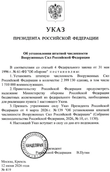 Путін збільшив армію РФ до 1,5 млн: деталі наказу 4 Путін збільшив армію РФ до 1,5 млн: деталі наказу 2