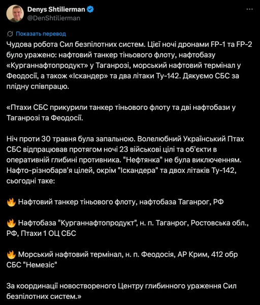 Об'єкти уражені дронами