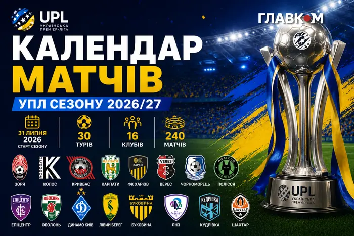 Календар матчів УПЛ сезону 2026/27: українське Класичне та боротьба за чемпіонство