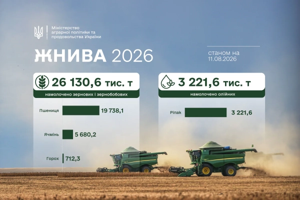 Україна зібрала половину врожаю: подробиці жнив-2026