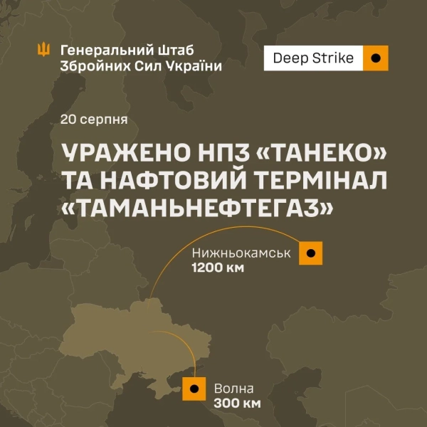Генштаб: Пожежа на НПЗ у Татарстані, деталі ураження