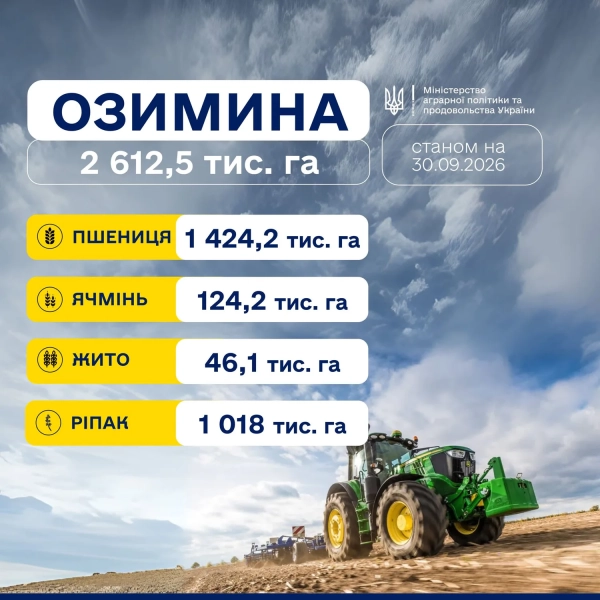 Головна 13 Україна посіяла 1,6 млн га озимих: головні подробиці